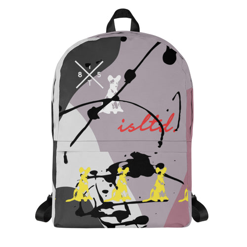 Abstract Splash Grey Backpack