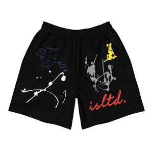 Paint Splash Mens Athletic Shorts Black