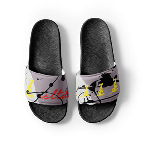 Abstract Splash Men’s slides Grey