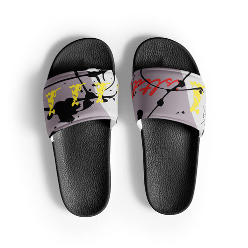 Abstract Splash Men’s slides Grey