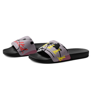 Abstract Splash Men’s slides Grey